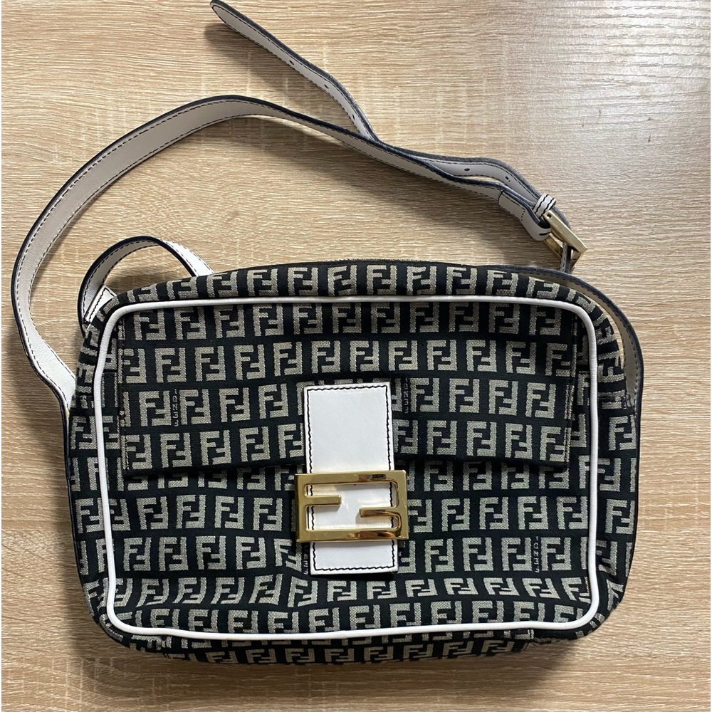 SOLD Vintage Fendi Zucchino Crossbody Bag, black